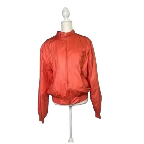 vintage Peter England Windbreaker bomber Jacket sz L retro full zip orange - Picture 2 of 11